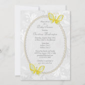 Invitation Chic Butterflies Damask Baby shower double face (Dos)