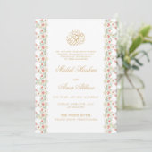 Invitation Chic cadre floral islamique Mariage musulman (Debout devant)