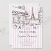 Invitation Chic Café Paris Fleurs Roses et Blanches Enterreme (Devant)