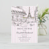 Invitation Chic Café Paris Fleurs Roses et Blanches Enterreme (Debout devant)