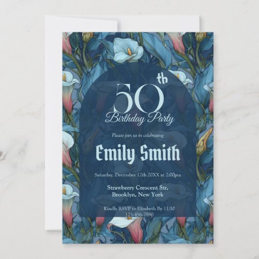 Invitation Chic Call Lilies Fantasy Summer Party (Devant)