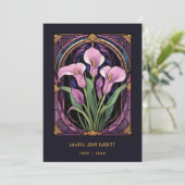 Invitation Chic Callas Bouquet Purple Shades Stained Glass (Debout devant)