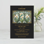 Invitation Chic Callas White Bouquet Stained Glass Photo (Debout devant)