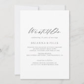 Invitation Chic Calligraphie Argent Nous Faisons Toujours Vow (Devant)