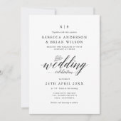 Invitation Chic Calligraphie Élégant Mariage photo (Devant)