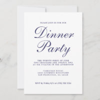 Chic Calligraphie Marine Blue White Dinner Party