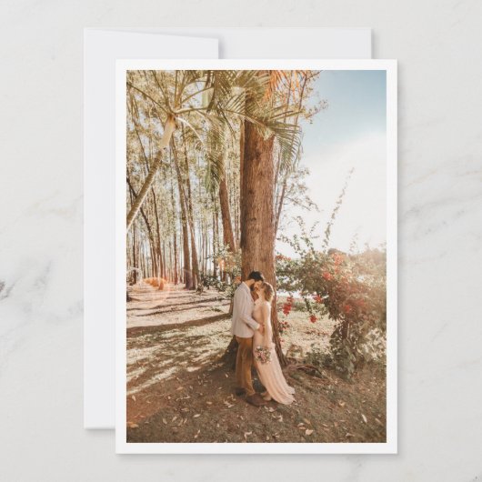 Invitation Chic Calligraphie Or Foil Élégant Mariage photo (Dos)