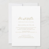 Invitation Chic Calligraphie Or Nous Faisons Toujours Vow Ren (Devant)