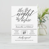Invitation Chic calligraphie ornement floral la veille (Debout devant)