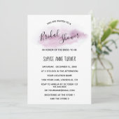 Invitation Chic Calligraphie rose Aquarelle Fête des mariées (Debout devant)