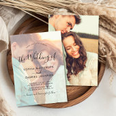 Invitation Chic Calligraphie Script Photo Overlay Mariage