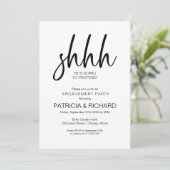 Invitation Chic Calligraphie Surprise Engagement Party (Debout devant)