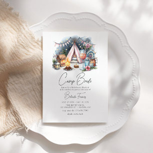 Invitation Chic Camp Bride Bachelorette Week-end Itinéraire
