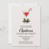 Invitation Chic Candy Cane Martini Christmas Cocktail Party (Devant)