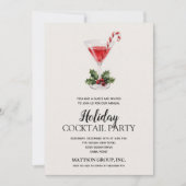 Invitation Chic Candy Cane Martini Holiday Cocktail Party (Devant)