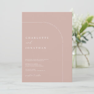 Invitation Chic Candy rose moderne Calligraphie Arch Mariage