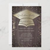 Invitation Chic casquette de graduation,Diamants Marron Diplô (Devant)