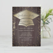 Invitation Chic casquette de graduation,Diamants Marron Diplô (Debout devant)