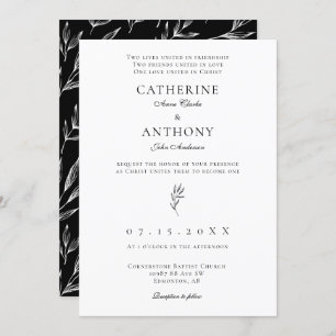 Invitation Chic catholique classique minimaliste chrétien