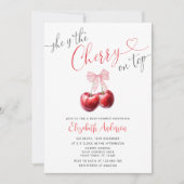 Invitation Chic cerise sur le Baby shower Coquette (Devant)