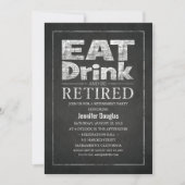 Invitation Chic Chalkboard Funny Retirement Party (Devant)