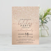 Invitation Chic Champagne Gold Parties scintillant Vacances m (Debout devant)