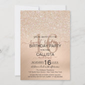 Invitation Chic Champagne Parties scintillant d'or Metallic S (Devant)