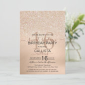 Invitation Chic Champagne Parties scintillant d'or Metallic S (Debout devant)