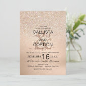 Invitation Chic Champagne Parties scintillant or Mariage méta (Debout devant)