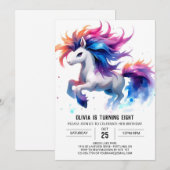 Invitation Chic Cheval Editable Anniversaire (Devant / Derrière)