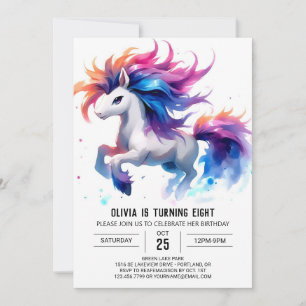 Invitation Chic Cheval Editable Anniversaire