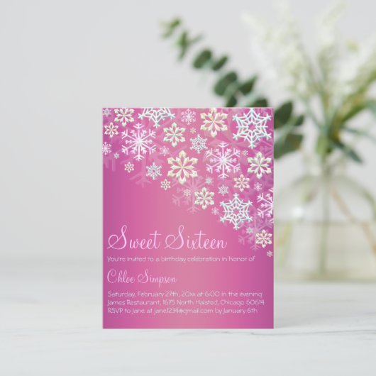 Invitation Chic Chic Chic Chic Flocon de neige doux16 Invitat (Debout devant)