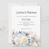Invitation Chic chic marine ivoire bleu or mariage i (Devant)