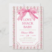 Invitation Chic Chic Rose Love Shack baby shower (Devant)
