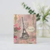 Invitation Chic Chic Tour Eiffel & Rose Sweet 16 (Debout devant)