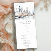 Invitation Chic Chicago, Illinois City Scape Wedding Program
