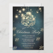 Invitation Chic Christmas Ball, Snowflakes Company Party (Devant)
