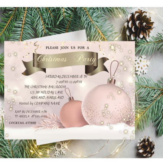 Invitation Chic Christmas Balls Company Christmas Party