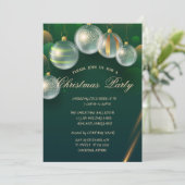 Invitation Chic Christmas Balls Green Christmas Party (Debout devant)