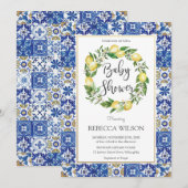 Invitation Chic Citron méditerranéen Baby shower garçon fille (Devant / Derrière)