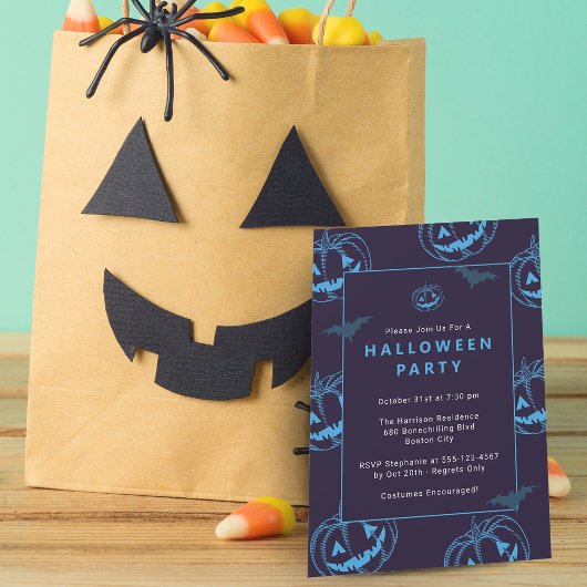 Invitation Chic Citrouille Halloween Party