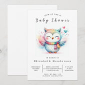 Invitation Chic Classic Owl Baby shower (Devant / Derrière)