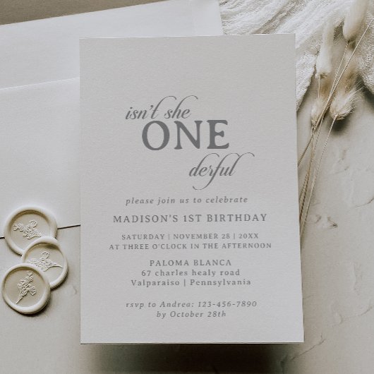 Invitation chic classique de calligraphie pour 1er