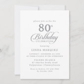 Invitation chic classique de calligraphie pour 80e (Devant)