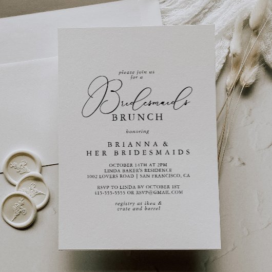 Invitation Chic Classique Minimaliste Bridesservatrices Brunc