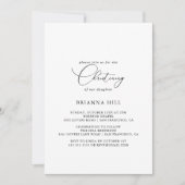 Invitation Chic classique minimaliste Christening (Devant)