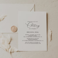 Chic classique minimaliste Christening