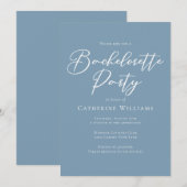 Invitation Chic Coastal Blue Bachelorette Party (Devant / Derrière)