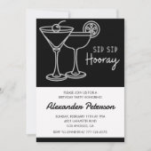 Invitation chic cocktail 22e anniversaire Noir Bla (Devant)