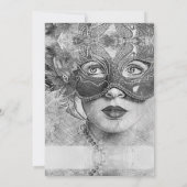 Invitation Chic Coloré Masquerade Party (Dos)